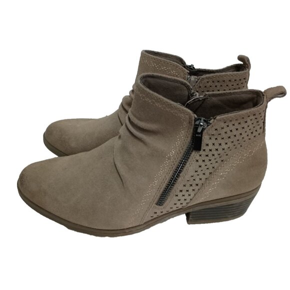 Earth Origins Shoes - Earth Origins Ankle Booties Womens Sz 9 Tan Suede Naville Comfort Side Zip Shoes